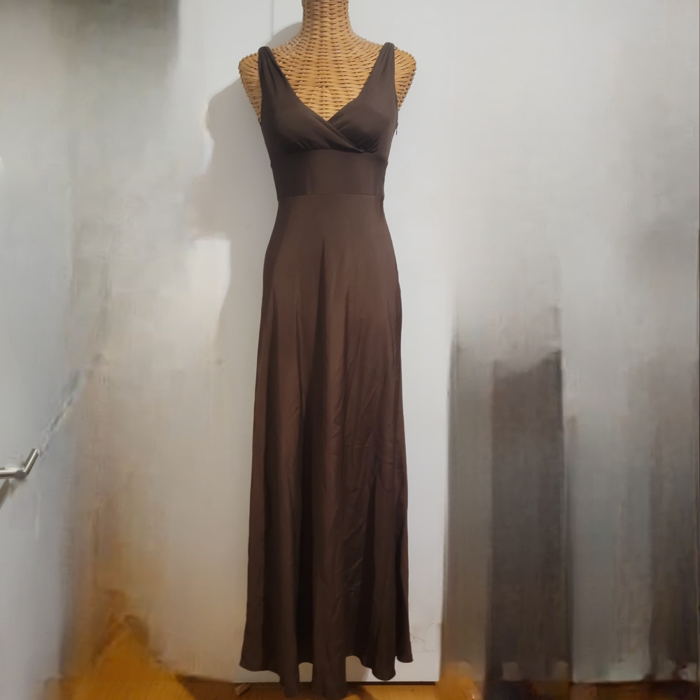 J. Crew Brown Silk Evening Dress